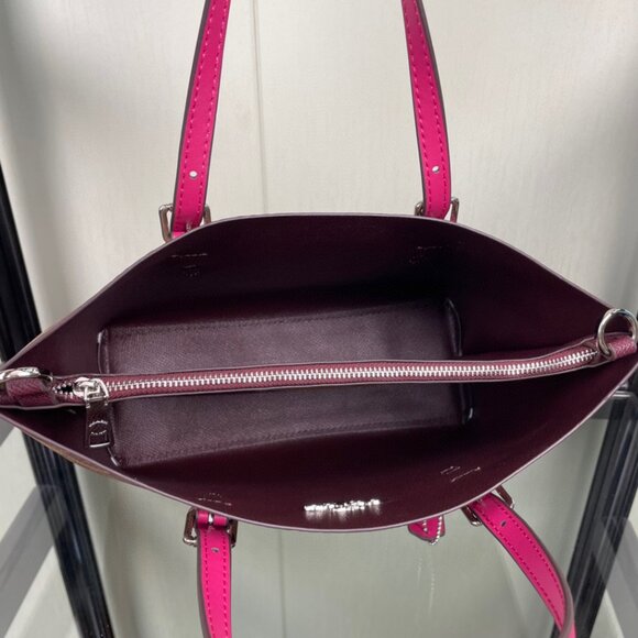 New Coach Mollie Tote Bag 25 In Signature Canvas With Bow Print - Picture 7 of 7